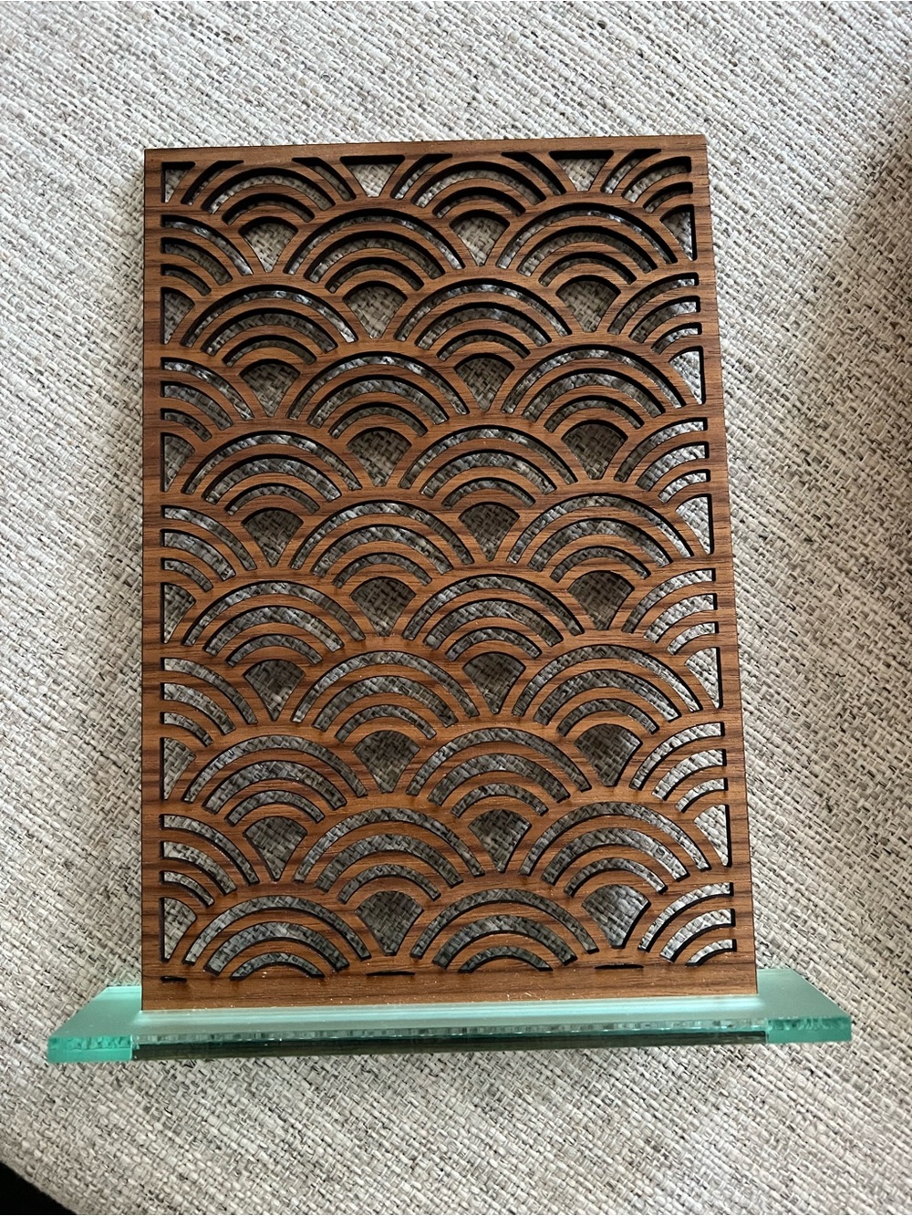 Earring/Jewelry Organizer- Wood and frosted plexi/plastic base